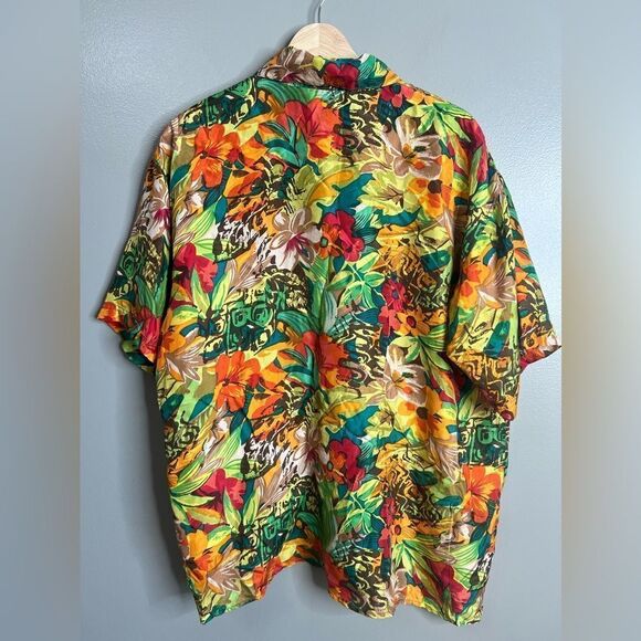 Vintage Ivy Club classics silk floral button up shirt size large Hawaiian Vaca - Picture 5 of 6